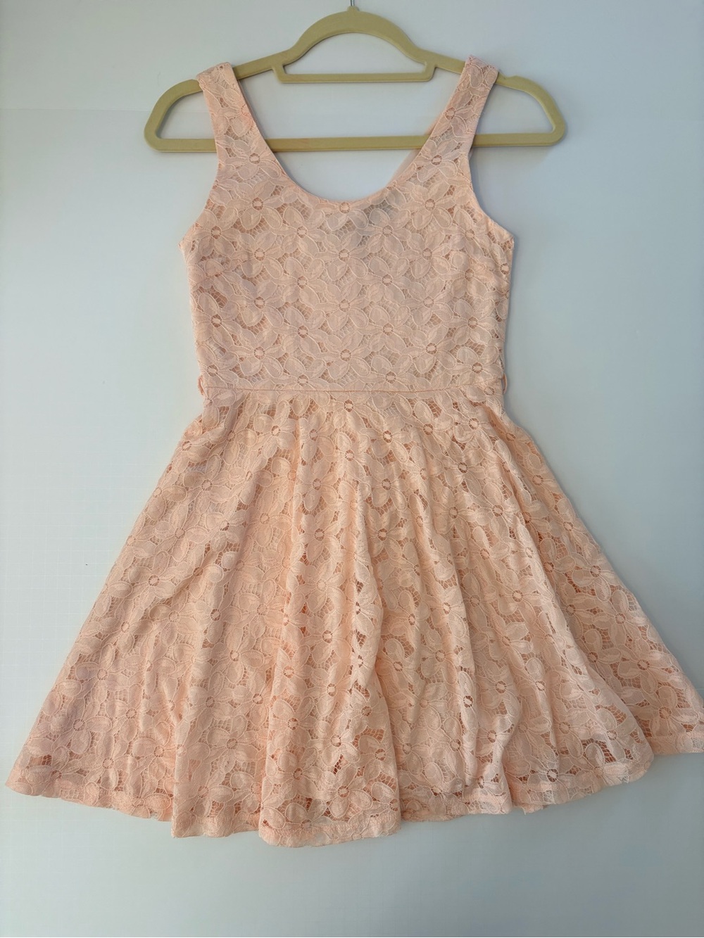 Kacey Montoya’s Closet | Varga Peach Lace Party Dress